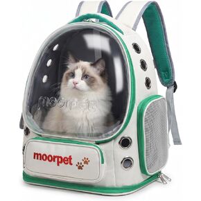 Cat Backpack Carrier, Transparent & Foldable Bubble Pet Backpack for Cats and Dogs, Breathable Kitten Carrier with Side Mesh and Pocket, Portable Travel Bag for Hiking, Walking, Vet (Green) in Kuwait