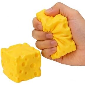 Cheese Shape TPR Slow Rebound Squeeze Fidget for Adults, Soft Textured Desk Accessory, Portable (Yellow,5*5*5) in Kuwait