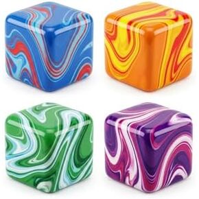 Marble Squishy Sensory Cube, Colorful Squeeze Fidget Desk Toy, Soft Handheld Palm Toy,5 Colors Available (Green) in Kuwait