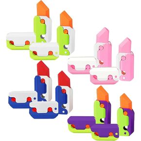 8Pcs 3D Gravity Plastic Toy Switchblade Printing Knife Carrot Knife, Sensory Knife Fidget Toys for Kids & Adults, Anxiety Stress Relief Toy in Kuwait