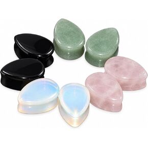 8Pcs 2g-5/8 Oversized Teardrop Ear Gauge Plugs Tunnels Saddle Expander Piercing Jewelry in Kuwait