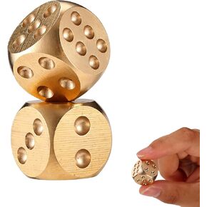 2pcs Brass Dice, 1.5cm/0.59in Vintage Solid Mahjong Dice in Kuwait