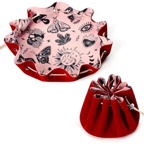 CiyvoLyeen Dice Bag and Tray for Rolling and Storage Black Felt Velvet in Kuwait
