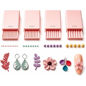 4PCS Clay Gel Ball Maker Tool, 3D Print Clay Gel Ball Maker Tool, Nail Art Bead Roller for 3D Gel Flowers | Polymer Clay 2-5mm Sphere Shaper Roller Tool in Kuwait