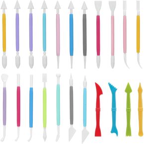 22 Pcs Clays Tools Sculpting Air Dry Clay Tools, Double-Ended Tool Kit Plastic Clay Tool for Adult Set for DIY Pottery Shaping Dotting Modeling Molding Polymer Clays Craft Supplies Accessories in Kuwait