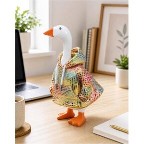 7 Inch Desk Goose Outfit, Purple Rainbow Polka Dot Hoodie for 7in Desktop Goose, Shiny Goose Clothes with Hood, Mini Goose Accessories for Office Classroom Gifts, Outfit Only in Kuwait