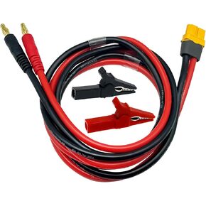 XT60H Female Connector Plug to 4mm Banana Plugs Battery Charge Lead Adapter Cable with 4.0mm Insulated Alligator Clips in Kuwait