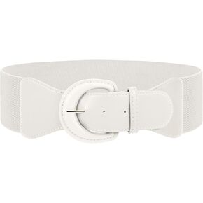 JASGOOD Women Retro Wide Elastic Belt Stretchy Waist Belt, Vintage Chunky Buckle Belts for Dress in Saudi Arabia