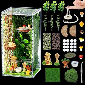 Jumping Spider Enclosure Kit, Acrylic Terrarium with 30Pcs Accessories in Saudi Arabia