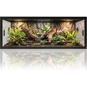 120 Gallon Reptile Enclosure 48" x 24" x 24", Front Opening Reptile Enclosure with Tempered Glass Doors, Safety Lock & Screen Top Ventilation, for Bearded Dragon, Ball Python, Snake, Gecko in Kuwait