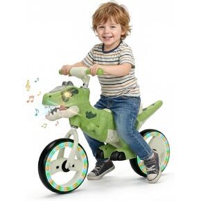 Green Dinosaur Balance Bike, 10in Toddler Kids Bike 3-5 Flash Wheel in Kuwait