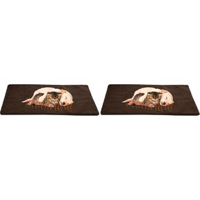 Self Warming Cat Mat - 36x24in Thermal Dog Crate Pad with Removable Washable Sherpa Cover and Reflective Insulation Layer for Self Heating - Pet Supplies for Medium Dogs and Cats by PETMAKER (Brown) in Kuwait
