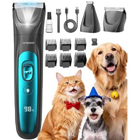 oneisall LED Light 2-in-1 Dog Grooming Clippers & Paw Trimmer Kit in Kuwait