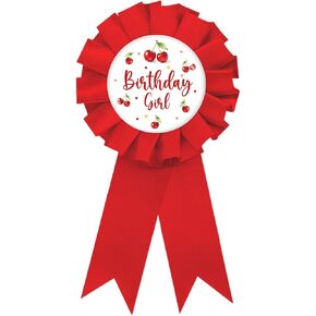 Cherry Birthday Girl Tinplate Badge Pin, Sweet Cherry Big Sister Pin, Red Rosette Happy Birthday Award Ribbon for Girl, Cherry on Top Baby Shower Party Favors in Kuwait