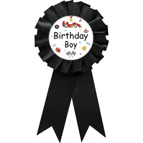 Racing Birthday Boy Tinplate Badge Pin, Race Car Happy Birthday Pin, Big Brother Button for Boy, Black Rosette Brother to Be Award Ribbon, Racing Baby Shower Party Favors in Kuwait
