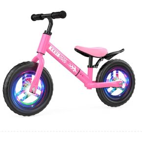 Toddler Balance Bike for 2-5 Year Old,Kids Balance Bike with Fender,Kids Bicycle for 2 3 4 5 Years Old Boy Girl Birthday Christmas Toy Gift,Adjustable Seat/Handlebar,Flat-Free LED Tires,10Min Assembly in Kuwait