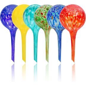 Iridescent Self Watering Globes, Glass Rainbow Plant Watering Globes, Self Watering Planter Insert, Automatic Plant Waterer Indoor (Small-6 Pcs Multi-Color) in Kuwait