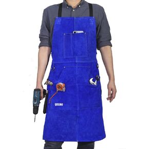 QeeLink Leather Welding Apron 6 Pockets Heat Flame Resistant for Blacksmith in Kuwait