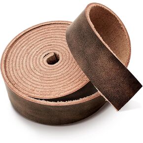 Genuine Full Grain Leather Strip, 1 Inch Wide x 79 Inches Long, 2.2mm Thick Oil Tanned Cowhide Leather Strap for DIY Craft Projects, Tooling, Belts, Knife Sheath, Gardening Tools – Dark Brown in Kuwait