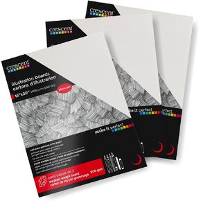 Crescent Creative Illustration Board 16x20, 3 Sheets, Cold Press Surface for Colored Pencil and Graphite | Acid-Free, pH Neutral, Rigid Medium Weight Board in Kuwait