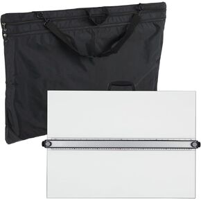 Acurit Multi-Angled 20"x26" PXB Drawing Board + Bag Carrier - Portable Tabletop Workspace, Sketching, Drafting, Painting - Portable Laminated Surface w/Ruler & Parallel Motion Bar in Kuwait