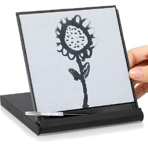 Water Drawing Board with Brush, 5.4x5.8 inch Zen Art Pinting Board, Portable Reusable Inkless Calligraphy Writing Magic Canvas Slate Unique Gift Set for Buddha Mindfulness Meditation Relaxation in Kuwait