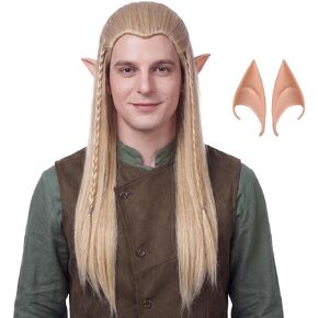 Yan Dream Men Braids Prestyled Wigs Long Straight Elf Wig Ash Blonde Cosplay Costume Halloween Parties Anime Wig in Saudi Arabia