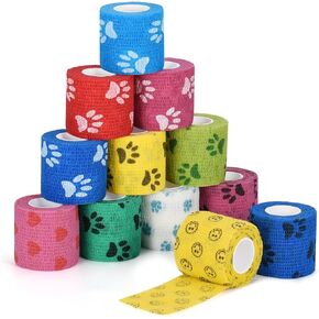 12 Rolls Pet Vet Wrap Dog Self Adhesive Bandage Wrap for Horse Cat Animal in Kuwait
