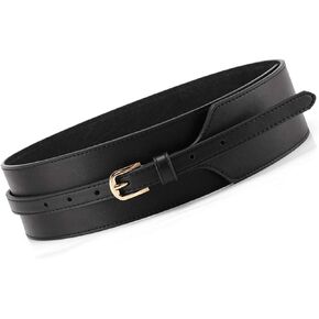 Toptim Women Wide Knotted Belt Design PU Leather Waistbands Simple Width Belt in Saudi Arabia