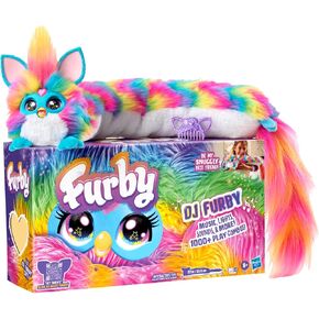 FURBY DJ Interactive Toy, Super Snuggly Rainbow Electronic Plush with Music, Lights, Motion, & Games, Speaks English & Furbish, 32in Long, Ages 6+ in Kuwait