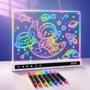 KVXAJWOT 16" LED Drawing Board, 16 Light Modes, 8 Colors, Built-in Stand in Kuwait