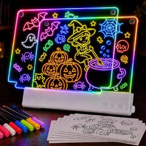16" LED Drawing Board for Kids, Dual Panels Light Up Rechargeable Board in Kuwait
