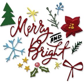 Sizzix 2D Embossing Folder with Thinlits Dies, Vault Side-Order, Merry + Bright by Tim Holtz, 17 Cutting Dies & 1 Embossing Folder in Kuwait