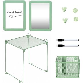 Black Shlef Locker Accessories for Girls with Magnetic whiteboard, Locker Mirror and Pen Holder, Locker Decoration for School Locker in Kuwait