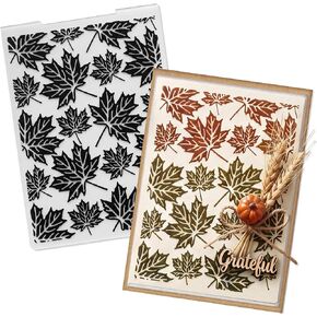 LANGFON Fall Maple Leaves Embossing Folder for Card Making DIY Crafts in Kuwait