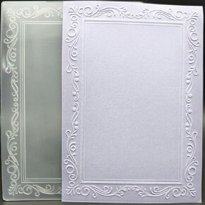 Plastic Embossing Folder 5x7 Inch Simple Photo Frame Paper Crafts Plastic Textured Impressions for Card Making Scrapbooking in Kuwait