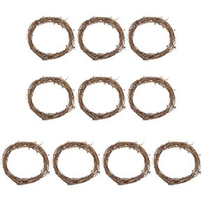 Rattan Wreath Frame Accessory 10pcs Brown Round Xmas in Kuwait