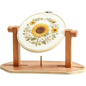 Embroidery Hoop Stand Wooden Rotating DIY Needlework Tool in Kuwait