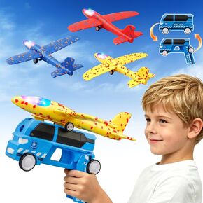 3 Pack Foam Airplane Launcher Toys（2in1）, 2 Flight Mode Glider Plane in Kuwait