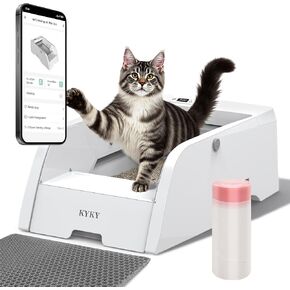Self Cleaning Litter Box, Upgraded Automatic Cat Litter Box Self Cleaning with APP Control, Large Open Design for Single/Multiple Cats, Anti Pinch and Odorless in Kuwait