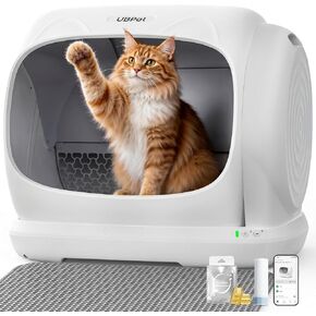 UBPET XXXL Self-Cleaning Litter Box, 106L Automatic Cat Litter Box with App Control, Odor Control, Anti-Pinch Safety Sensors & Low Entry for Multi-Cat Homes in Kuwait