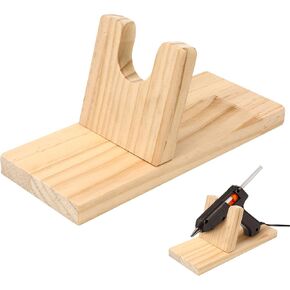Hot Glue Gun Holder Stand - Wooden Stand Base Heat Sprayer Support, Portable Melt Applicator Gun Rack, Craft Fixing Tools Storage Bracket Rack, Wood Shelf Organizer for DIY Hair Accessories Holder in Kuwait
