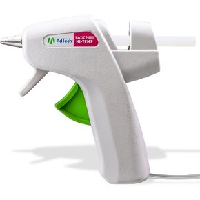 AdTech High Temp Mini Glue Gun Combo Pack, Precision Nozzle, White – Includes 10 Mini Size Glue Sticks, Perfect for DIY, Crafts, Repairs, School Projects, & More in Kuwait