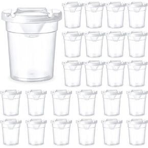 25 Pack No Spill Paint Cups with Lids, Small Plastic Paint Containers in Kuwait