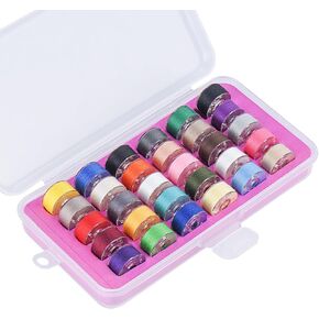Simthread 28pcs Prewound Bobbin Thread Size A SA156 90WT - Assorted Colors in Kuwait