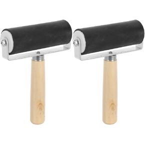 2pcs Linocut Ink Roller Wood Rubber Roller for Printmaking in Kuwait