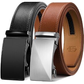 Zitahli Ratchet Belt for Men - 2 Packs Leather Mens belt For Gift Men Dress and Casual,Trim to Fit in Saudi Arabia