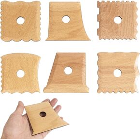 DIYOOHOMY 7 Pcs Wooden Pottery Ribs, Ceramic Shaping, Clay Tools Supplies in Kuwait