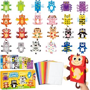 WATINC Hand Puppet Making Kit, Paper Sock Puppet Toys for Kids (Mixed A) in Kuwait