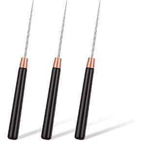 LXUEJIE 3Pcs Leather Awl Tool, Scratch Awl Wooden Handle, Bookbinding Awls in Kuwait